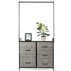 Fabric Storage Organizer with Clothes Rack and Drawers