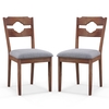 Fabric Upholstered Kitchen Chairs with Padded Seat for Dining Room Living Room Home-Brown
