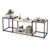 Faux Marble Top Nesting Coffee Table Set of 3-Multicolor