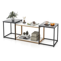 Faux Marble Top Nesting Coffee Table Set of 3-Multicolor