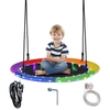 Flying Saucer Tree Swing with 8 Light Modes and Adjustable Hanging Ropes-Colourful