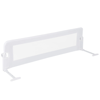 Foldable Bed Rail for Toddlers with Adjustable Safety Strap-White