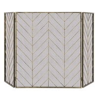 Foldable Wrought Metal Iron Mesh Fire Spark Guard with Flexible Hinges-Bronze