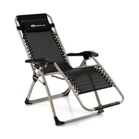 Foldable Zero Gravity Lounge Chair with Removable Headrest and Adjustable Backrest-Black