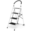 Folding Anti Slip 4 Step Ladder with Extra Wide Platform