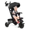 Folding Baby Tricycle with 360° Swivel Seat and Adjustable Canopy-Black