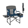Folding Camping Chair with Side Table and Cooler Bag-Blue