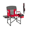 Folding Camping Chair with Side Table and Cooler Bag-Red