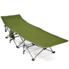 Folding Camping Cot with Detachable Headrest and Side Pocket-Green