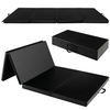 Folding Gymnastics Mat with Carry Handles,  Hook and Loop Fasteners-Black