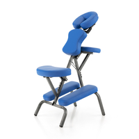 Folding Height Adjustable Massage Chair with Thickened Sponge and Carrying Bag-Blue