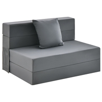 Folding Mattress with Pillow with High-Density Foam-Dark Grey