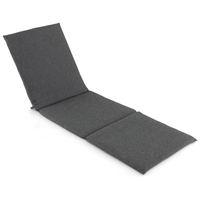 Folding Outdoor Chaise Lounge Cushion Patio Furniture Pad with Straps-Dark Grey-1 Piece