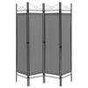 Folding Privacy Screen with Polyester Cloth for Bedroom Living Room-Grey