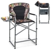 Folding Tall Hunting Chair with Side Table,  Detachable Footrest,  Cup Holder