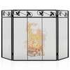 Folding Wide Metal Mesh Fire Panel or Wood and Coal Firing-B
