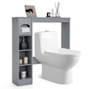 Freestanding Bathroom Space Saver with Toilet Paper Holder-Grey