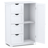 Freestanding Storage Cupboard with Adjustable Shelf and Drawers-White