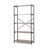 Freestanding Wooden 5-Tier Storage Bookshelf-Grey