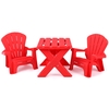 Kids Plastic Table with 2 Adirondack Chairs Set-Red