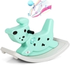 Kids Rocking Horse,  Toddler Ride On Toy with Grip Handles,  Music,  and Lights-Green