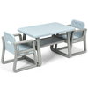 Kids Seating Group with Storage Shelf Armrests Backrests-Blue