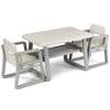 Kids Seating Group with Storage Shelf Armrests Backrests-White
