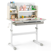 Kids Study Desk Height Adjustable Children Writing Table with Tilt Desktop-Grey
