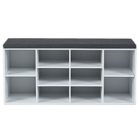 Large Shoe bench / Open Storage Bench-White