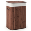Laundry Hamper with Lid and Handles-Rustic Brown