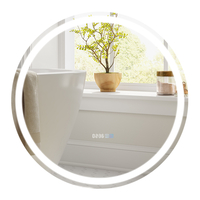 LED Bathroom Mirror with 3-Color Dimmable Lights,  Time and Temp Display