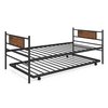 Metal Daybed with Pull-out Trundle and Headboard-Single Size