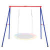 Metal Swing Frame with Ground Stakes and Carabiners-Blue & Red
