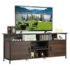Mid-century TV Stand with Adjustable Shelves and Large Storage Space