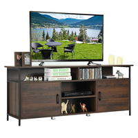 Mid-century TV Stand with Adjustable Shelves and Large Storage Space