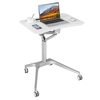 Mobile Standing Desk with Tablet Holder and 4 Rolling Casters-White
