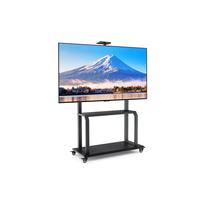 Mobile TV Stand Rolling TV Cart with Camera Shelf and AV Shelves