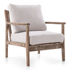 Modern Accent Chair Wooden Armchair with Solid Rubber Wood Armrests