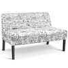 Modern Fabric Upholstered 2 Seater Sofa-Multicolor