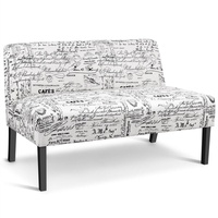 Modern Fabric Upholstered 2 Seater Sofa-Multicolor