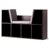 Modern Storage Organizer Cabinet with Seat Cushion-Dark Brown