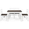 Modern Table and Chairs Set with Solid Pine Wood Legs for Dining Room
