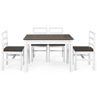 Modern Table and Chairs Set with Solid Pine Wood Legs for Dining Room