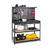 Multipurpose Garage Worktable with Pegboard and Drawers-Black