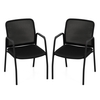Office Guest Chairs with Ergonomic Mesh Backrest and Cushioned Seat-Black