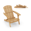 Outdoor Adirondack Chair with High Backrest-Natural