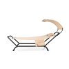 Outdoor Hammock with Stand Cushion and Canopy for Garden Lawn-Beige
