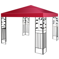 Outdoor Patio Pavilion Cover with Hook and Loop Fastener-Wine