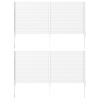 Outdoor Privacy Fence Screen with 5 Ground Stakes for Garden Yard Patio-White