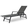 Outdoor Rattan Chaise Lounge with Armrests and 5-Position Backrest for Porch,  Backyard-Brown
